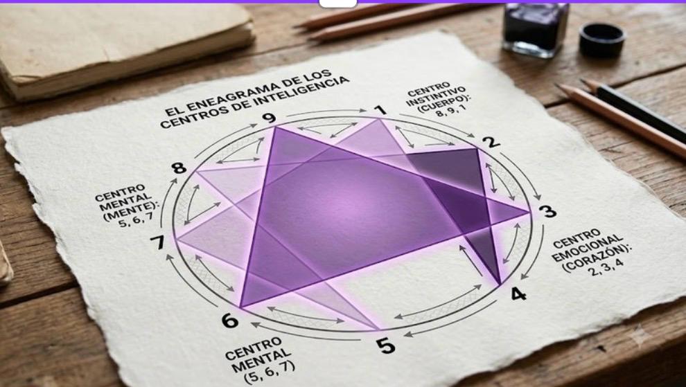 Símbolo del Eneagrama dibujado en papel